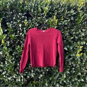 100% Cashmere JCrew Red Crewneck Sweater size L